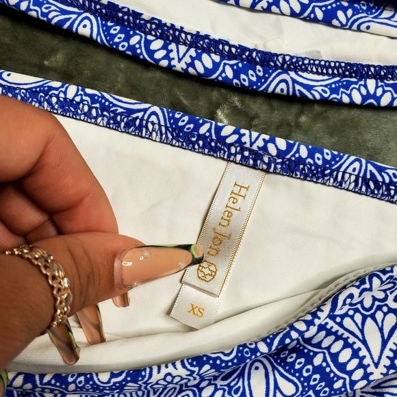 Helen Jon Blue Paisley Print 2 Piece Swimsuit - Picture 3 of 14